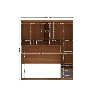Guarda Roupa Casal Lugano 7 Portas de Bater 4 Gavetas Jatoba-areia