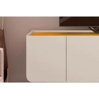 Rack Bancada Para Tv Até 75 Polegadas Nadine Com Nicho 220x60cm Off White-freijó - Dj Móveis - 6