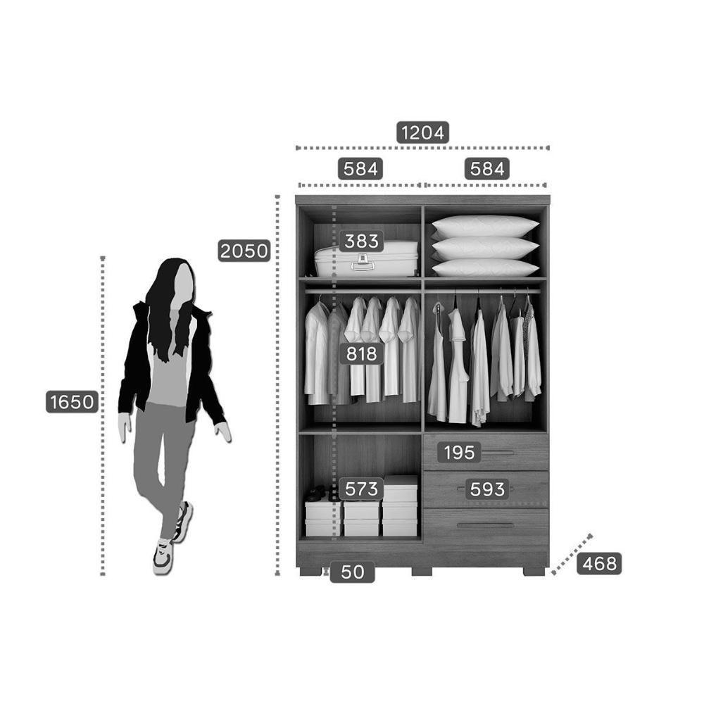 Guarda Roupa Solteiro 4 Portas (2 C- Espelho) E 3 Gavetas C- Pés Encanto-berlim Cumaru - 3