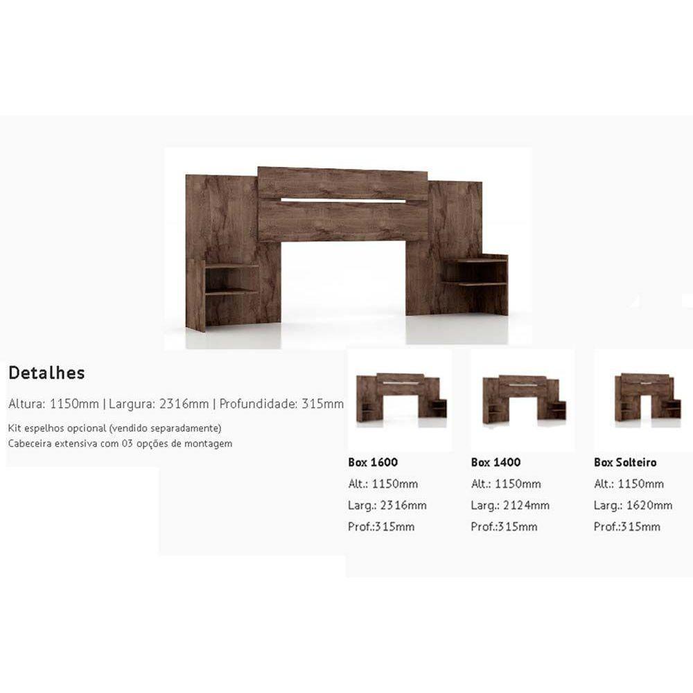 Cabeceira Cama Box Madeirado Solteiro-casal-queen Mila Cinamomo - Panan - 2