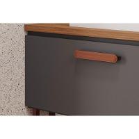 Gabinete De Banheiro Balcão Duna 1 Porta Com cuba 80cm Cimento-freijo - Mgm - 6