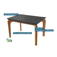 Sala De Jantar Completa Londrina C- Tampo Madeirado Vidro Canto Curvo 120x80cm E 4 Cadeiras Amsterdã Imbuia-grafite - Veludo Capuccino - Rufato - 2