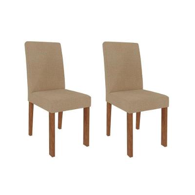Kit 2 Cadeiras Sala Jantar Maia 2 Un Savana-cinamomo-suede Gengibre Bege - Cimol