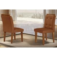 Kit 2 Cadeiras Sala Jantar Imperatriz 2 Un Madeira Capuccino-linho Bege Turim - Rufato - 6