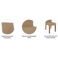 Cadeira Sala De Jantar Maia Kit 2 Un Cinamomo-suede Mascavo Chocolate - Cimol
