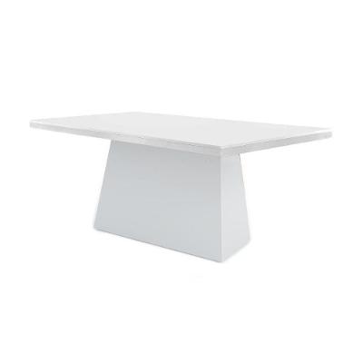 Mesa P- Cozinha Luna C- Tampo 180x90cm Madeirado Vidro Canto Curvo - Imbuia-ripado 3d-off White - Rufato