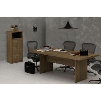 Escritório Completo 1 Mesa Para Escritório Me4119 + 1 Arquivo De Escritório Me4118 2 Peças Amêndoa - 1