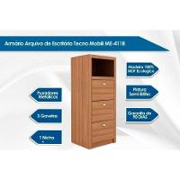 Escritório Completo 1 Mesa Para Escritório Me4119 + 1 Arquivo De Escritório Me4118 2 Peças Amêndoa - 2