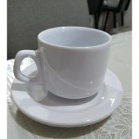 Kit 2 Xicaras Cha Branca S/pires Empilhavel 200ml Porcelart - 2