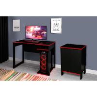 Mesa De Computador Gamer Me4161 + Balcão Me4164 - 2 Peças Preto-vermelho - Tecno Mobili - 1