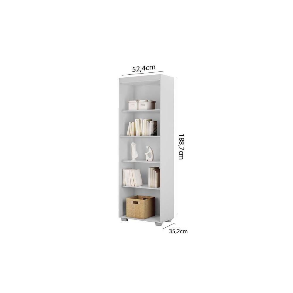 Estante Livreiro Solteiro Milão C/ 4 Prateleiras Amêndoa - Conquista - 2