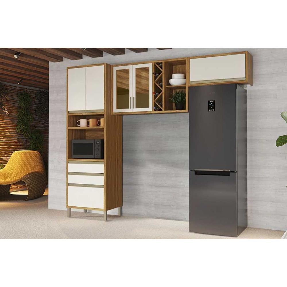 Cozinha Completa Tempranillo 3 Peças (2aéreos+1paneleiro) C3p82 Amendoa-off White - Ronipa - 1