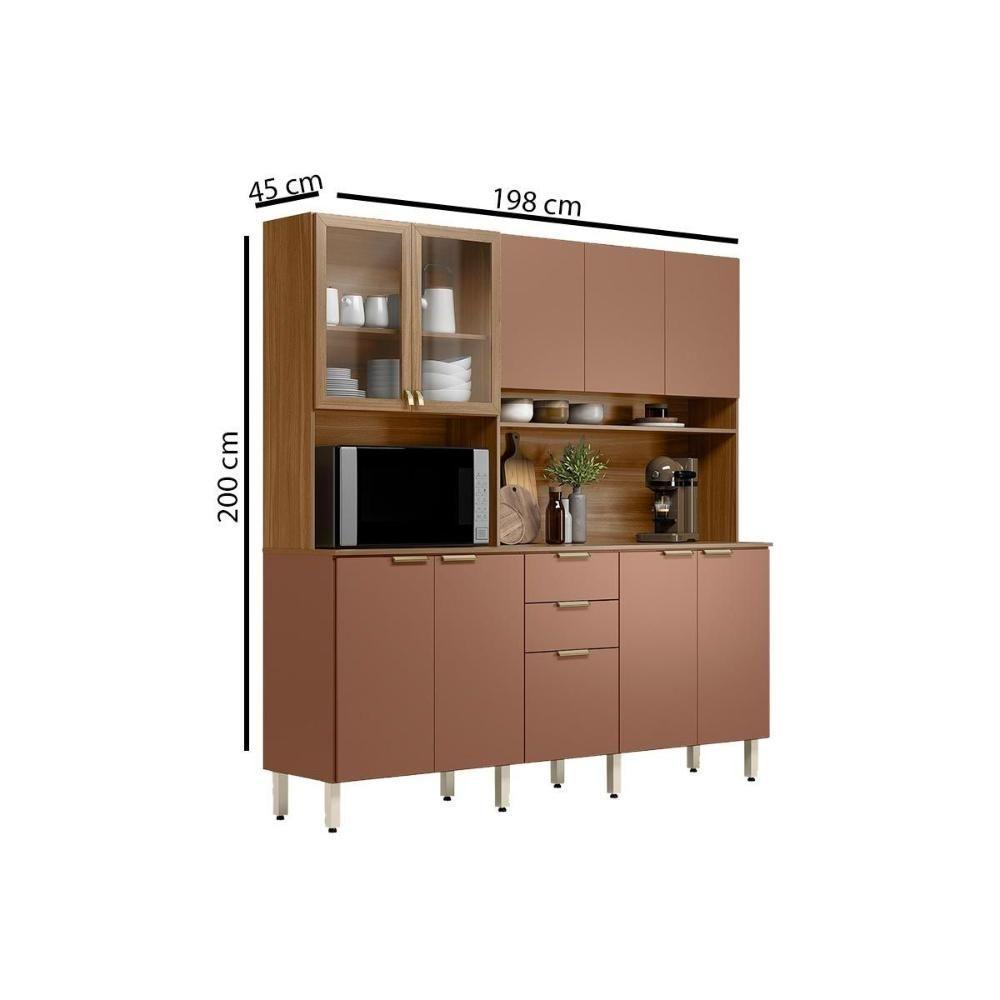 Kit De Cozinha Compacta Amora C- 10 Portas E 2 Gavetas 198cm Amendola-nude Prime Tx - Demóbile - 2