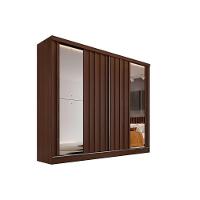 Guarda Roupa Casal 2 Portas De Correr Ripadas C- Espelhos E 4 Gavetas Galati Peroba-off White - Europa - 4