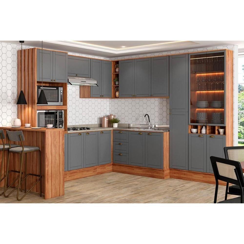 Balcão De Cozinha C- Tampo Bella 2611 Canto Reto C- 1 Porta 94cm Branco - Carraro - 4