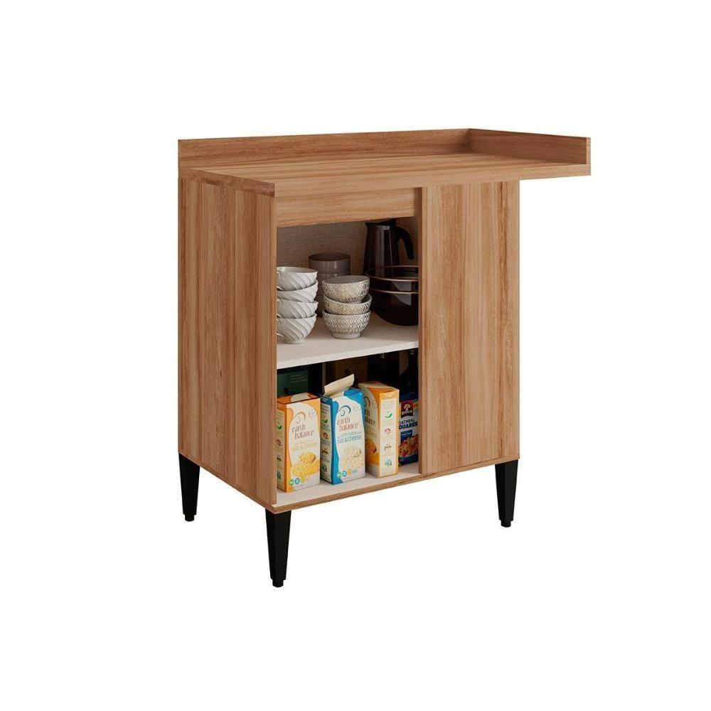 Balcão De Cozinha Alpha 2508 Canto Reto C- 1 Porta C- Tampo 94cm Freijo-off White - Carraro - 3