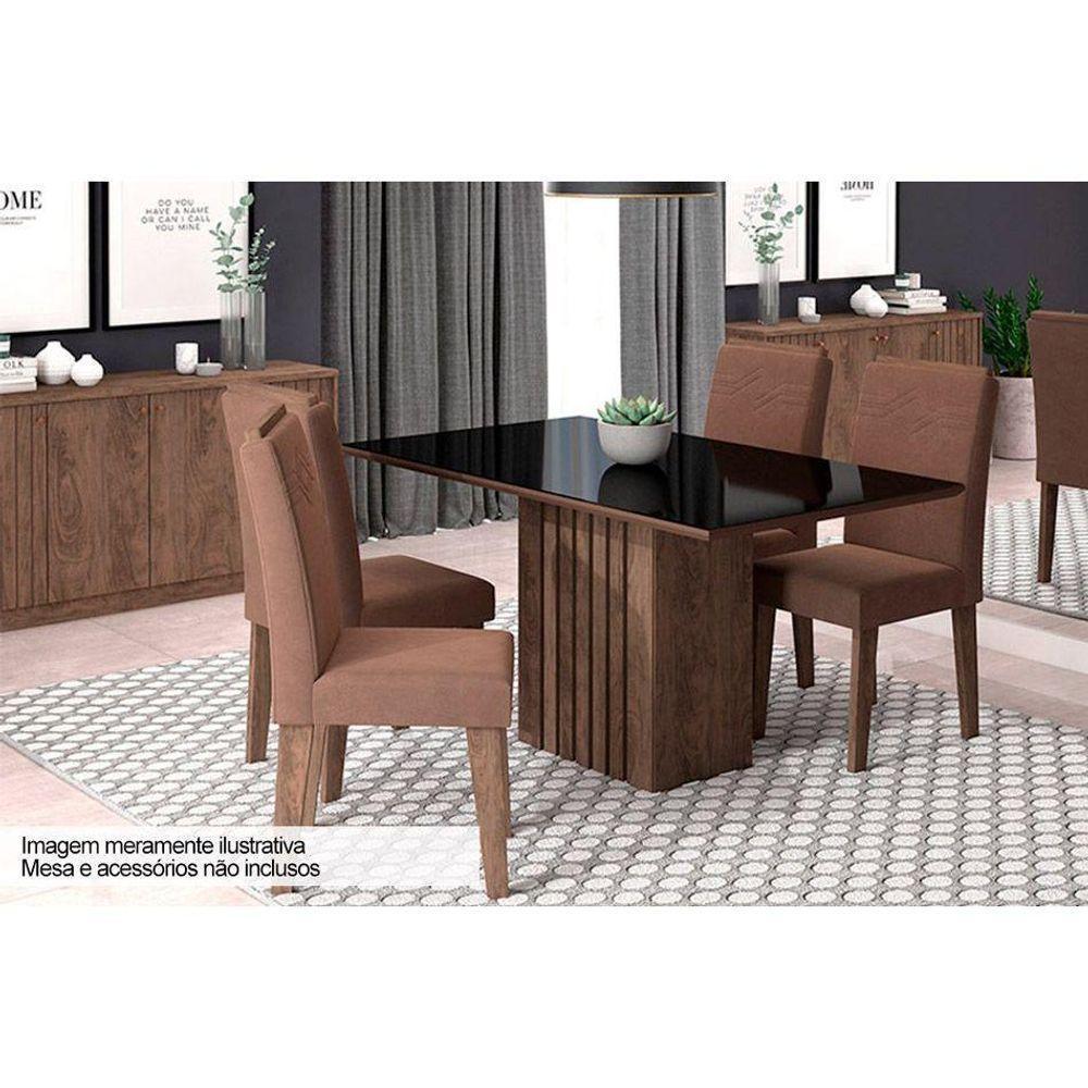 Cadeira Sala De Jantar Taís Kit 2 Un Nature-suede Joli Chocolate - Cimol - 10