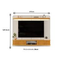 Home P/ Tv Até 75 Pol Capri C/ Led E 2 Portas 215x170cm Off White/freijó - Dj Móveis
