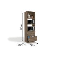 Torre Quente De Cozinha Paneleiro Maxxi G750 Com 1 Porta 3 Gavetas E 2 Nichos Para Forno 70cm Canela - Kappesberg - 3