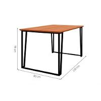 Sala De Jantar Completa Lisa Tampo Madeirado 130x80cm E 4 Cadeiras Maia Savana-cinamomo-suede Gengibre Bege - Cimol - 5