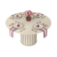 Mesa De Sala Jantar Viena C- Tampo Madeirado C- Vidro 136cm Cedro-off White - Dj Móveis - 7