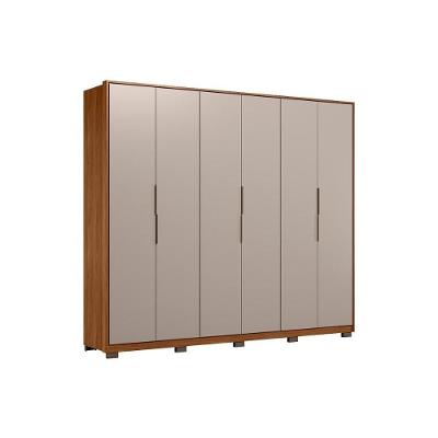 Guarda Roupa Casal Atrice 6 Portas de Abrir 6 Gavetas Amêndola-Grafito