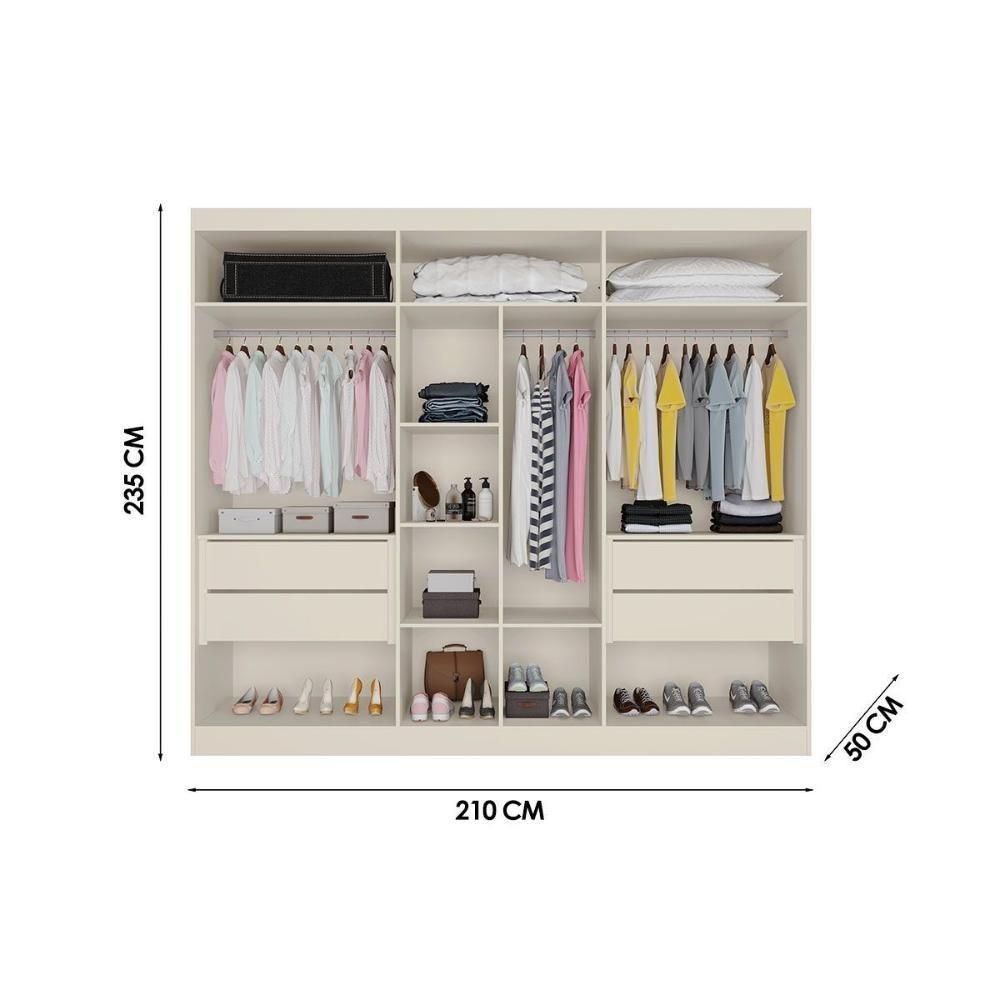 Guarda Roupa Casal 6 Portas (4 Ripadas) E 4 Gavetas Oxford Peroba - Europa - 2