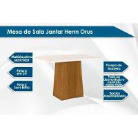Sala De Jantar Completa Orus C- Tampo Madeirado 120x80cm E 4 Cadeiras Milla Nature-off White - Suede Marrom - Henn - 3