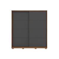 Guarda Roupa Solteiro 2 Portas De Correr E 3 Gavetas C- Pés Belga Flex Nogueira-nogueira Ou Preto - 7