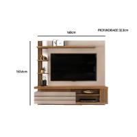 Home P/ Tv Até 55 Pol Marin C/ 1 Porta E Torre Ripada 160x153cm Off White/freijó - Dj Móveis