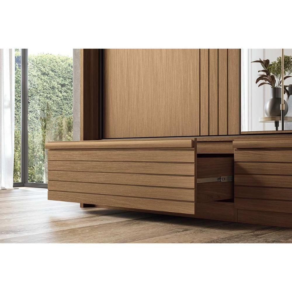 Guarda Roupa Casal 3 Portas De Correr E 5 Gavetas C- Espelho Democrata Jatoba-areia - 8