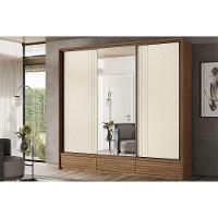 Guarda Roupa Casal 3 Portas De Correr E 5 Gavetas C- Espelho Democrata Jatoba-areia - 1
