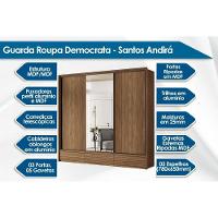 Guarda Roupa Casal 3 Portas De Correr E 5 Gavetas C- Espelho Democrata Jatoba-areia - 3