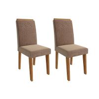 Cadeira Sala De Jantar Taís Kit 2 Un Nature-suede Nude Bege - Cimol - 7