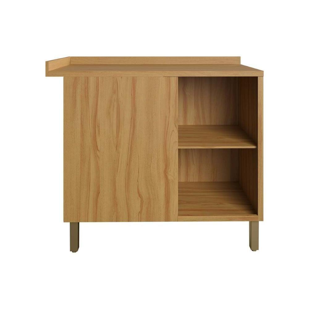 Gabinete De Cozinha Modulado Balcão Tempranillo Canto Reto Com 1 Porta Com Tampo 98cm Amendoa-off White - Ronipa - 4