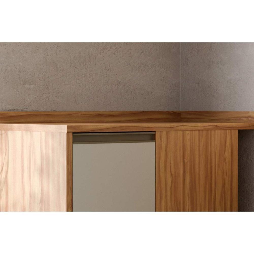 Gabinete De Cozinha Modulado Balcão Tempranillo Canto Reto Com 1 Porta Com Tampo 98cm Amendoa-off White - Ronipa - 6