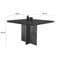 Mesa P- Cozinha Berlim C- Tampo 90x90cm Madeirado Vidro Canto Curvo - Imbuia-off White - Rufato - 2