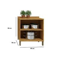 Gabinete De Cozinha Modulado Balcão Com Tampo Tempranillo Com 2 Portas 80cm Amendoa-off White - Ronipa - 3