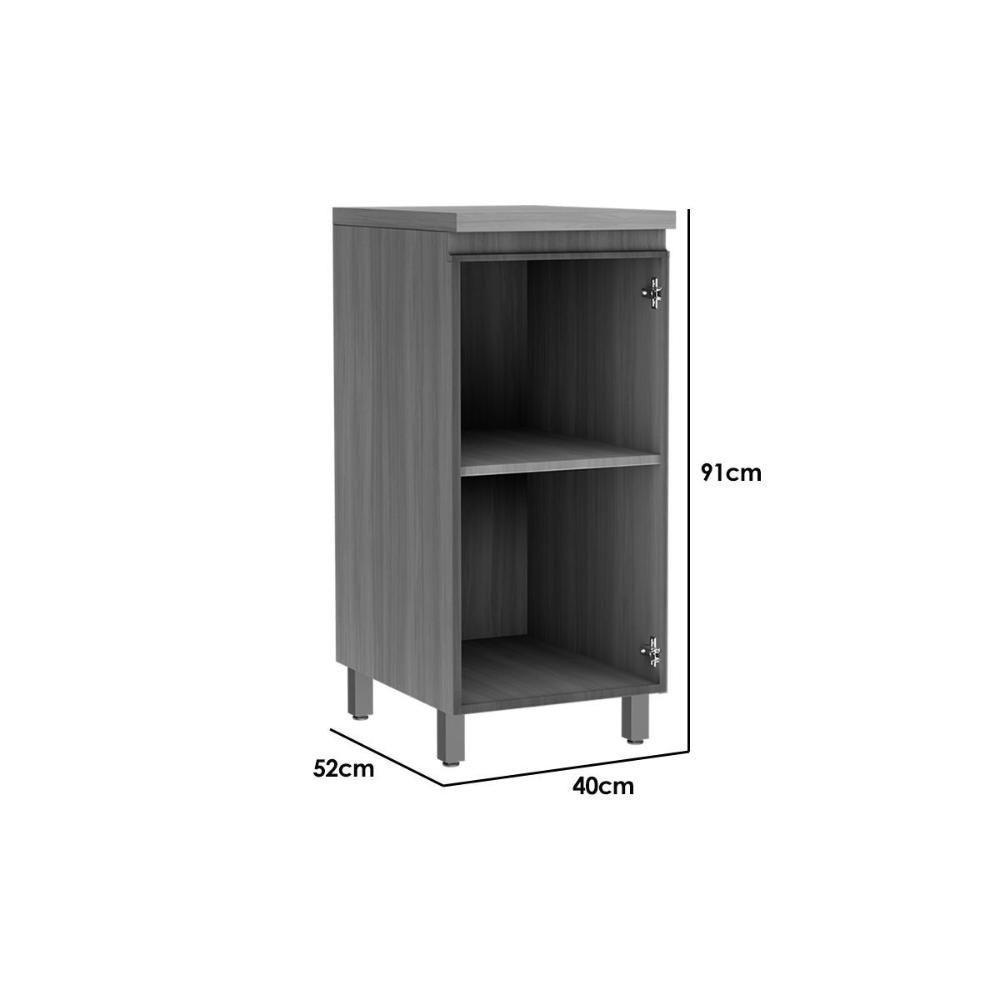 Gabinete De Cozinha Modulado Balcão Com Tampo Rainha Com 1 Porta 40cm Nature-verde - Nesher - 3