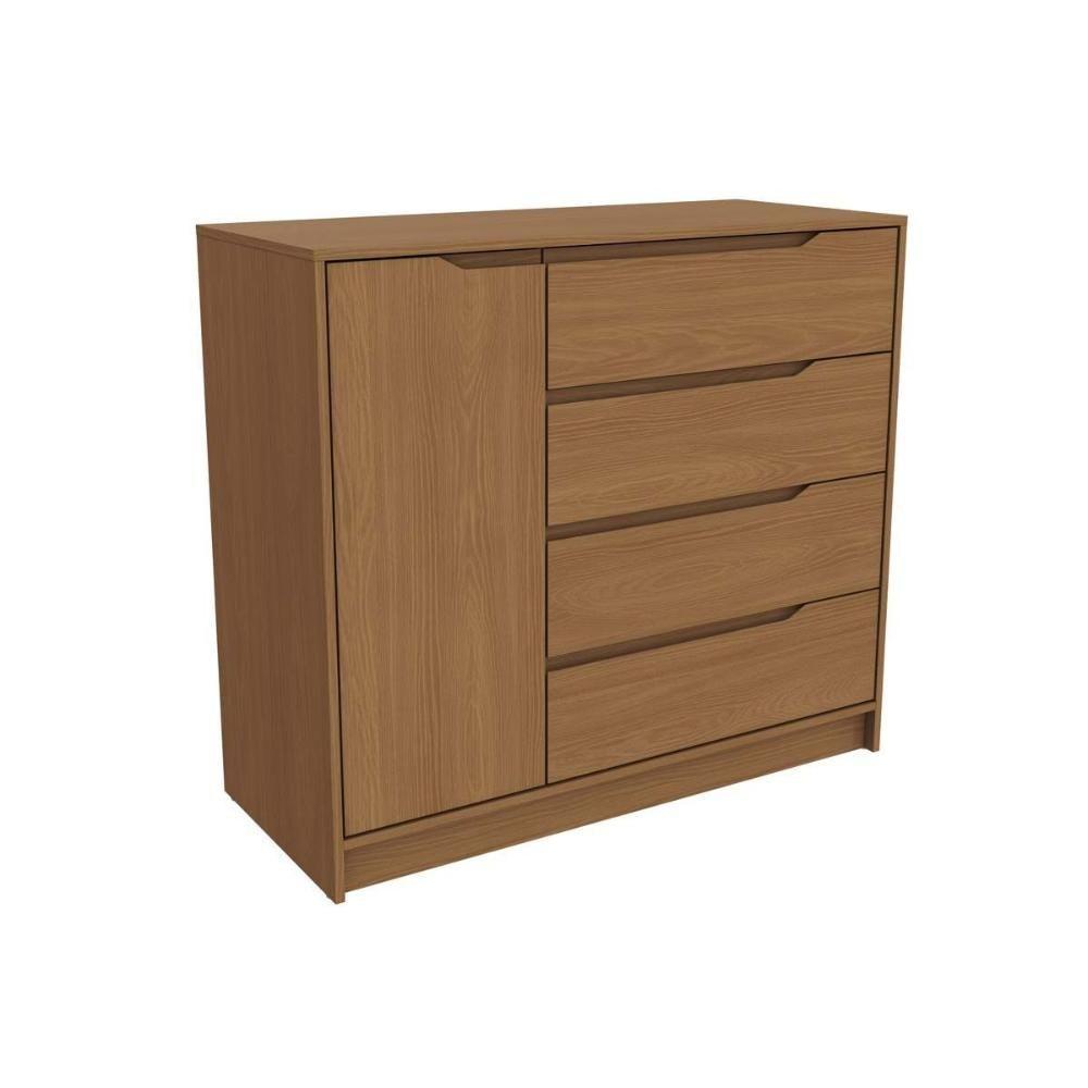 Cômoda De Quarto 1 Porta E 4 Gavetas R260 Canela - Kappesberg - 3