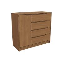 Cômoda De Quarto 1 Porta E 4 Gavetas R260 Canela - Kappesberg - 3