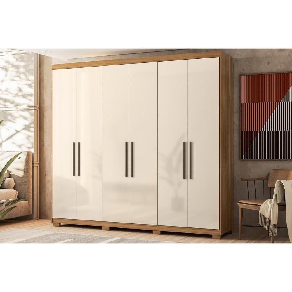 Guarda Roupa Casal 6 Portas E 4 Gavetas C- Pés Venice Amendola-off White - 1