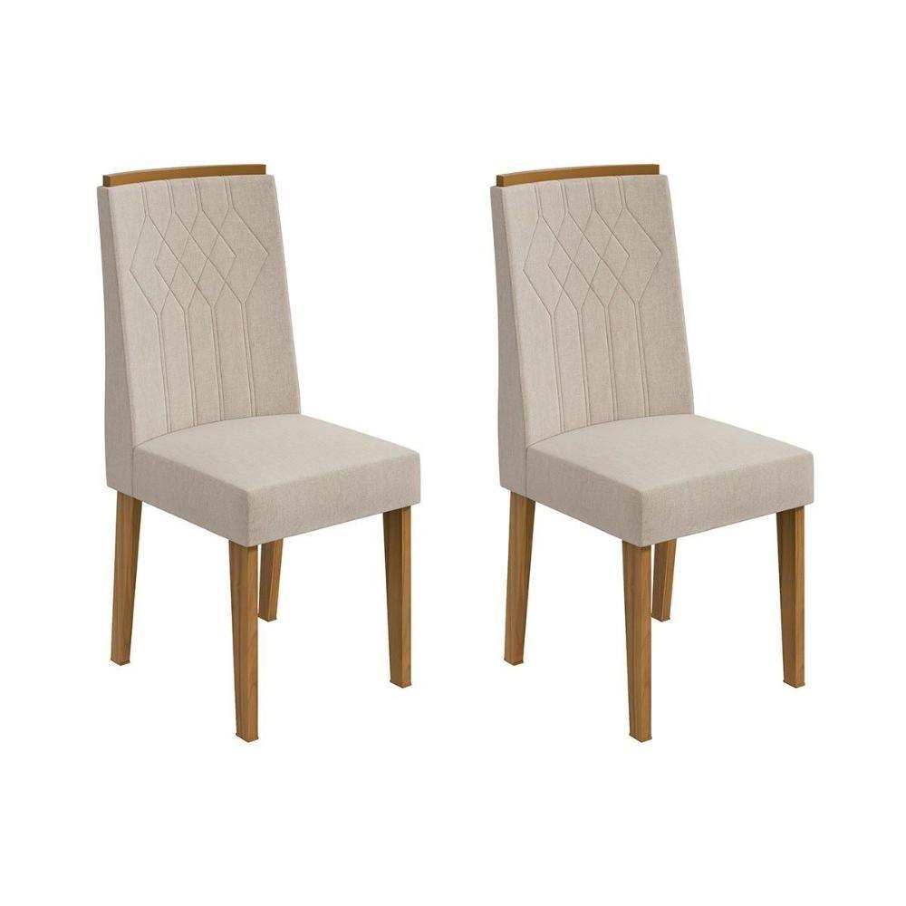 Kit 2 Cadeiras De Cozinha Exclusive Amêndoa-linho Bege Rinzai - Lopas - 1