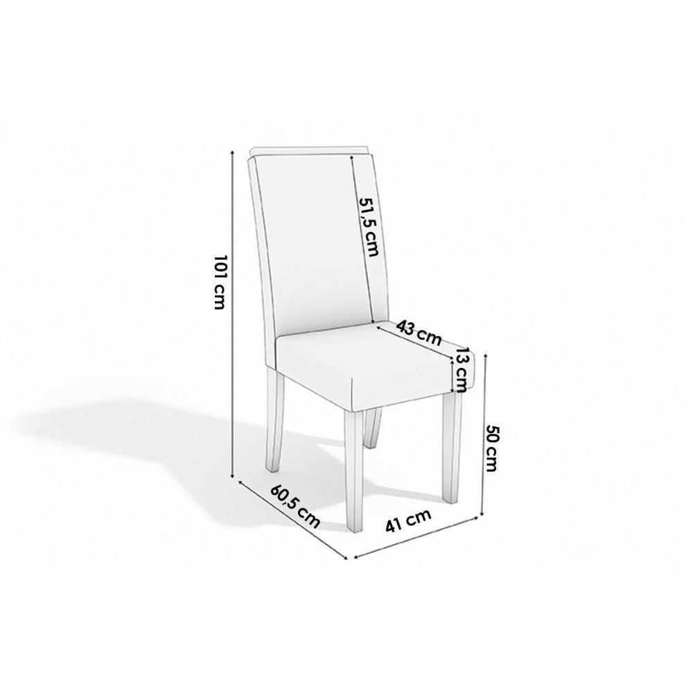 Cadeira Sala De Jantar 2cad142fr Kit 6 Un Freijo-suede Titanio A050 - Kappesberg - 2