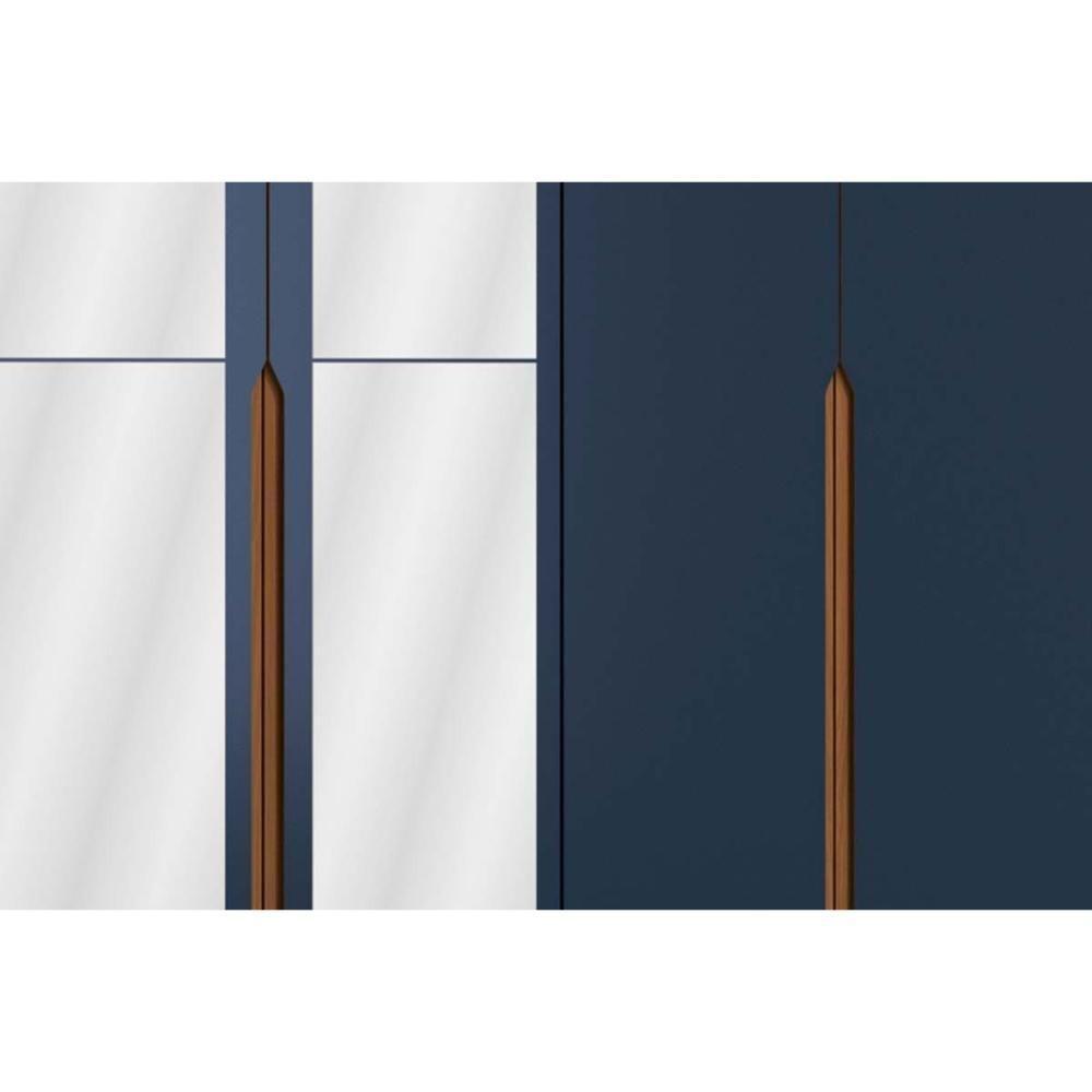 Guarda Roupa Casal 6 Portas (2 C- Espelho) E 4 Gavetas C- Pés Cb01r582 Canela - 5