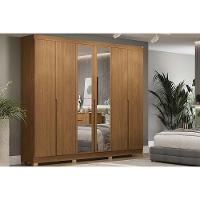 Guarda Roupa Casal 6 Portas (2 C- Espelho) E 4 Gavetas C- Pés Cb01r582 Canela - 1