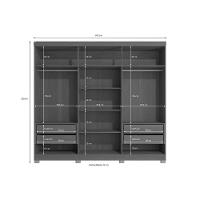 Guarda Roupa Casal 6 Portas (2 C- Espelho) E 4 Gavetas C- Pés Cb01r582 Canela - 2