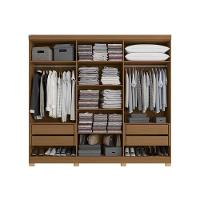 Guarda Roupa Casal 6 Portas (2 C- Espelho) E 4 Gavetas C- Pés Cb01r582 Canela - 3