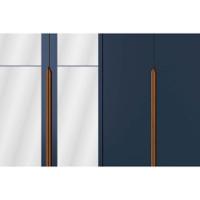 Guarda Roupa Casal 6 Portas (2 C- Espelho) E 4 Gavetas C- Pés Cb01r582 Canela - 5