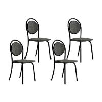 Cadeira Sala De Jantar 1738 Kit 4 Uni Preto-grafite - Preto - Carraro - 1